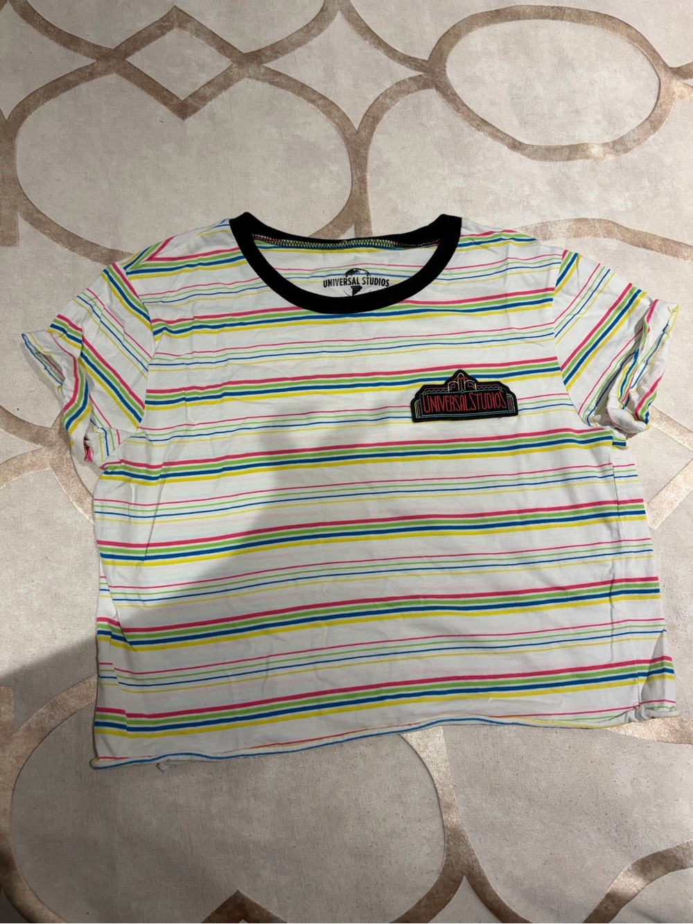 Universal Studios striped crop top